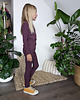 legginsy i getry dla dziewczynki Legginsy dziecięce prążek śliwka 1