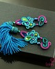 kolczyki soutache Wielokolorowe kolczyki sutasz z chwostem 3