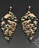 kolczyki szklane Snake Skin, czarnobeżowe "indiańskie" kolczyki, beading 3