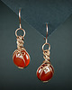 kolczyki wire wrapping Kolczyki wire wrapping z karneolem 3