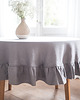 obrusy i serwetki Obrus okrągły z falbanką heavy linen TRUE GRAY 1