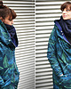 bluza z kapturem damska Oversize bluza długa ogromny kaptur  w liście 3