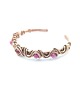 bransoletki wire wrapping Miedziana bransoleta cuff z różowym turmalinem 9