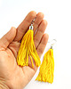 kolczyki chwosty Żółte kolczyki chwosty frędzle 1