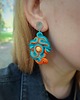 kolczyki soutache Kolczyki sutasz - drewniany koralik 2