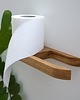 dodatki - łazienka - różne Minimalistyczny dębowy uchwyt  na papier toaletowy z półką 3