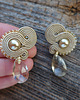 kolczyki soutache Beżowe kolczyki soutache 3