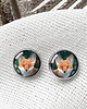 kolczyki szklane Wild Forest Fox kolczyki wkrętki dla eleganckiej kobiety 3