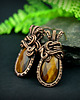 kolczyki wire wrapping Kolczyki z tygrysim okiem 5