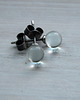 kolczyki wire wrapping Kulki transparentne - oksydowane srebro 925 1