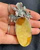 wisiory Wisiorek handmade srebrne kwiaty z bursztynem 6