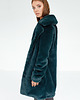 płaszcze damskie Zielony Płaszcz ze Sztucznego Futra 1