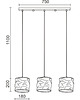 lampy wiszące Lampa wisząca z trzema abażurami kolor złoty/miodowy 3
