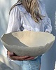talerze, miski Ceramiczna Rustykalna Misa Handmade XXL na  Owoce Beżowa Surowa 5