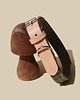 smycze i obroże dla psów i kotów Obroża Łączona Green Pepit / Nude Leather 2 cm 1