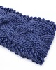 opaski do włosów Niebieska wełniana opaska warkoczowa na jesień 2