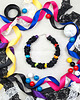 korale 6418 czarny, kolorowy, tęczowy naszyjnik; korale 3