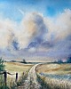 obrazy Obraz akwarelowy "Polna droga" oprawiony w passe-partout 40x50 cm 1