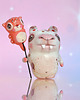 figurki i rzeźby Zębaty Piesek  z kotkiem balonikiem, miniaturowe zwierzę z gliny polimerowej 7