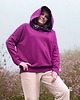 bluza z kapturem damska Bluza oversize amarantowa z kapturem 2