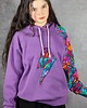bluza z kapturem damska Ciepła bluza Buddhi z witrażowy wzór irysów i  motywem pioruna, rozmiar M 3