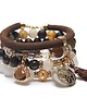 bransoletki z kamieni naturalnych Brown and white vol. 7 /17.10.24/ - SET 1