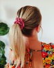 gumki do włosów Gumka jedwabna, scrunchie, frotka truskawkowy róż MIDI 4