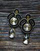 kolczyki soutache Beż, czerń i złoto-  kolczyki soutache 5