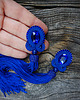 kolczyki soutache Kobaltowe kolczyki soutache z frędzlami- długie 2