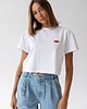 t-shirt damskie T-shirt Crop-Voila Biały Usta 1