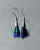 kolczyki wire wrapping Srebrne kolczyki wiszące PAWIE OKO 2