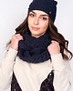 czapki damskie Twarzowa czapka w warkoczowy wzór - jeans 1