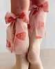 rajstopy i skarpetki dla dziewczynki Candy Bow - Beżowe z truskawką - podkolanówki dla dziewczynki 1