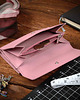 portfele damskie Średni Portfel damski Skóra miękka Różowy pastelowy belveder W043 3