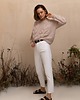swetry damskie  Sweter Mohair leaf jasny beż 1