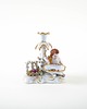 figurki i rzeźby Figuralny świecznik porcelanowy z puttem w stylu Art Deco 2