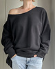 bluza bez kaptura damska Gruby Oversize Kreska Tył Czarna Max Z 1