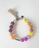 bransoletki z kamieni naturalnych Bransoletka  BOHO ART jadeit, jaspis, labradoryt, fiolet, żółty, beż 1