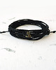 bransoletki na sznurku NATURE Len i piryt czarna bransoletka 5