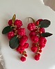 kolczyki z masy plastycznej Kolczyki z maliną kiść z polimerowej gliny. Handmade 5