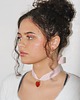 chokery Choker z truskawką na bawełnianej wstążce 2