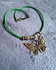 naszyjniki - inne Motyl uosabienie beztroski radości przemian w uroczym naszyjniku handmade GIFT 3