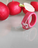 pierścionek z żywicy Różowy pierścionek z cyrkonią 2