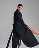 płaszcze damskie Parka Longline Collar Oversize czarny 1