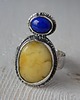 pierścionki - różne bursztyn i lapis lazuli- 2