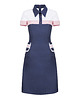 sukienki midi damskie Granatowa sukienka z kołnierzykiem POLO II 3