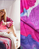 bluza bez kaptura damska Aksamitna BLUZA/ KIMONO domowe, autorski print  CHMURY różowe niebo 4