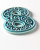 napisy dekoracyjne i tabliczki Numer mieszkania - ceramiczna cyfra 8 turkusowa, wys.8 cm 1