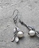 kolczyki wire wrapping Białe perły -  gałązki  - kolczyki 1