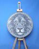 obrazy Lew Lion Znak Zodiaku  - Fotorealistyczny  unikalny Obraz z Nici String Art 60cm 3